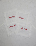 100% Linen Cocktail Napkin Coasters - Set of 4