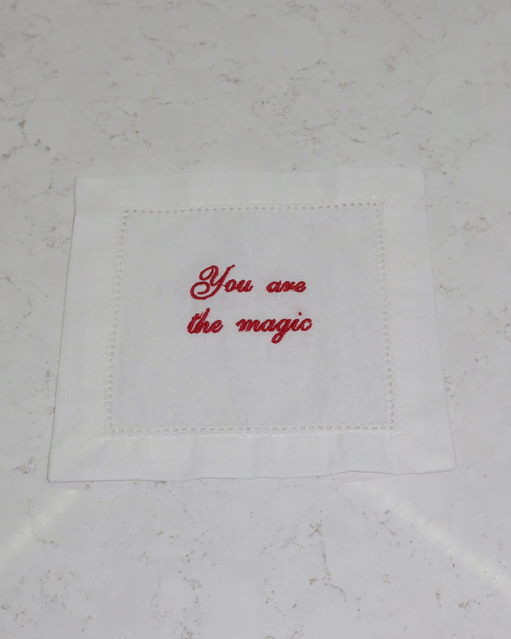 100% Linen Cocktail Napkin Coasters - Set of 4